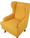 Fabric Wingback Chair Yellow ALTA_751375