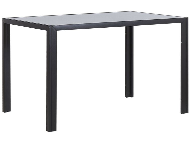 Table de salle à manger en verre gris et métal noir 120 x 80 cm LAVOS_792915