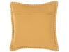 Embossed Cushion 45 x 45 cm Yellow KAVALAM_755239