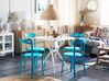 4 Seater Garden Dining Set White and Blue SERSALE/CAMOGLI_823811