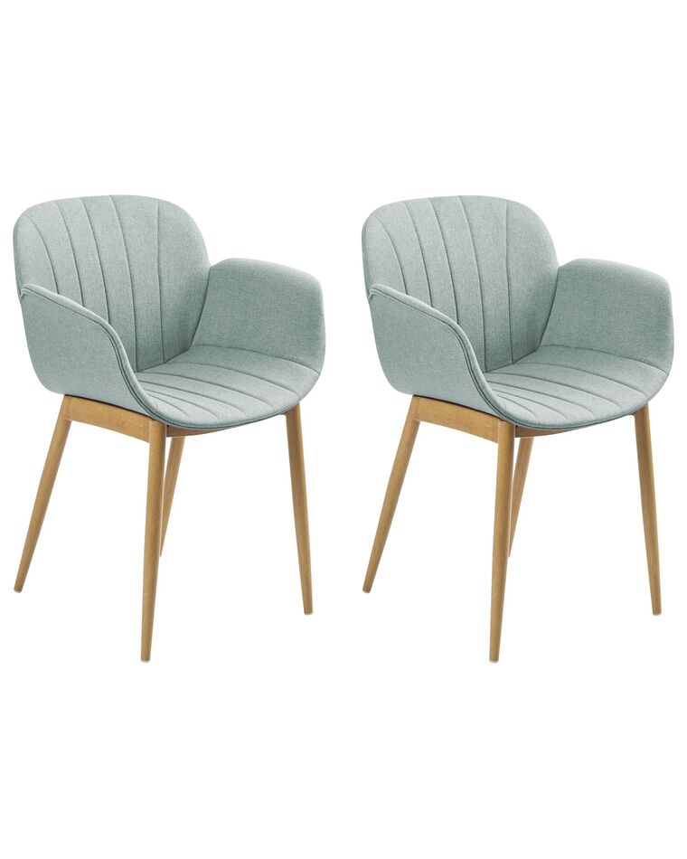 Set of 2 Fabric Dining Chairs Mint Green ALICE_868339