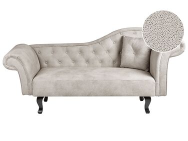 Right Hand Velvet Chaise Lounge Taupe LATTES II
