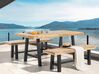 Set di tavolo e panchine da giardino in legno nero marrone SCANIA_474690