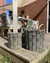 Set of 3 PE Rattan Plant Pot Baskets Taupe NIKITI_860515