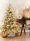 Künstlicher Weihnachtsbaum mit LED Beleuchtung schneebedeckt 210 cm weiß TATLOW_836454