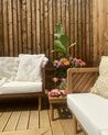 Canapé de jardin 3 places en bois d'acacia avec coussins beige clair BARATTI_862795