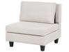 3-Seater Modular Fabric Sofa with Ottoman Light Beige UNSTAD_891103