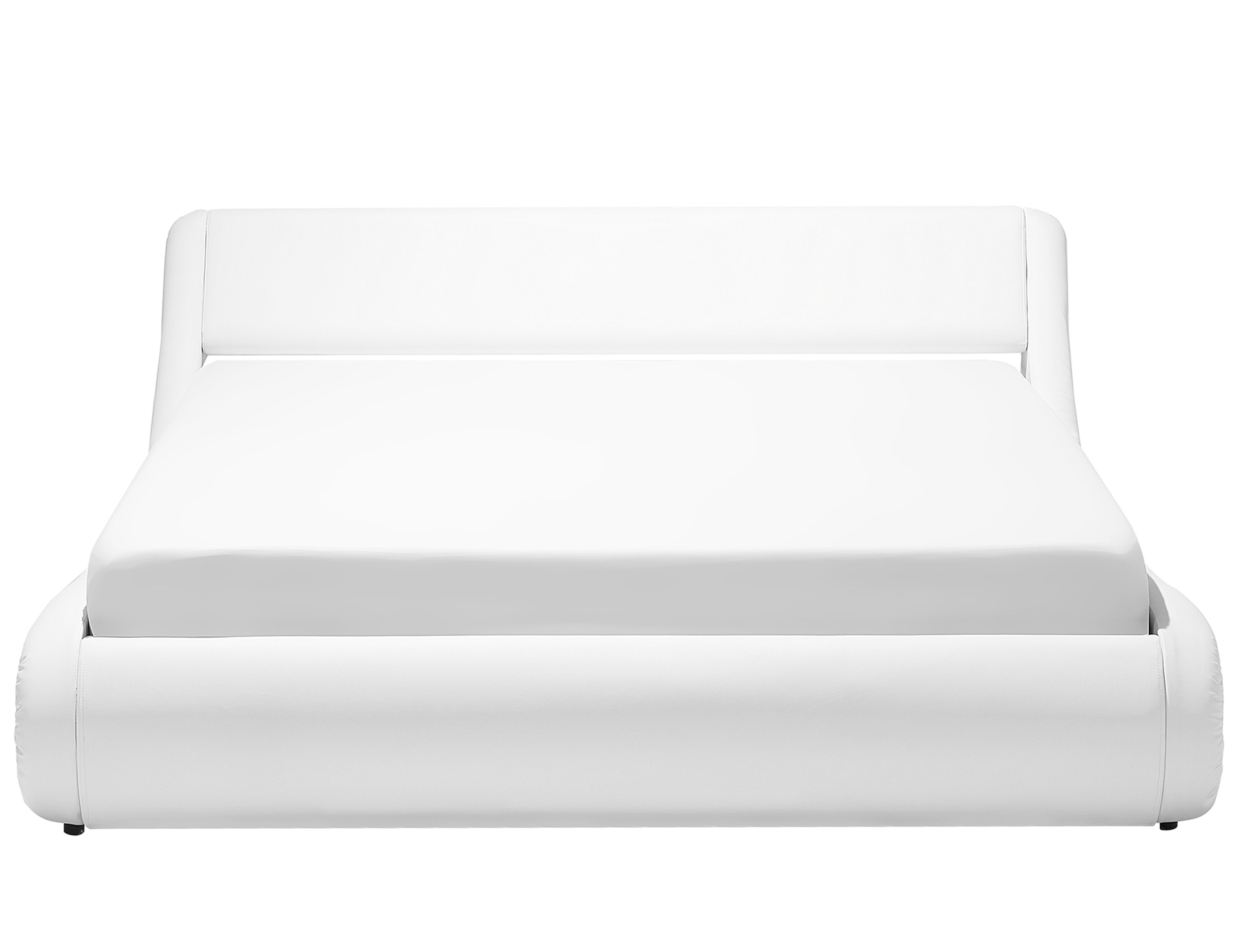 Letto Con Contenitore In Pelle Sintetica Bianca 180x200 Cm Avignon Beliani It