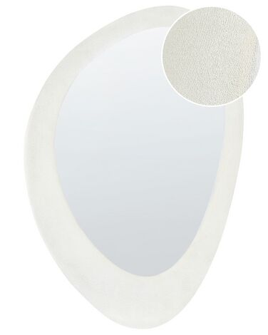 Wandspiegel Samtstoff weiß oval 60 x 90 cm AUDES