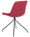 Sada 2 sametových jídelních židlí červené NAVASOTA_860867