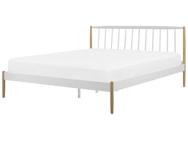 Kovová posteľ 180 x 200 cm biela MAURS
