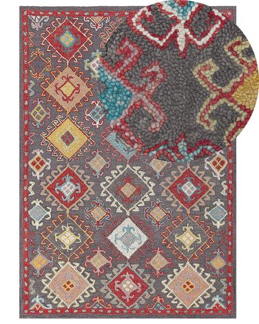 Teppich Wolle mehrfarbig 160 x 230 cm Kurzflor FINIKE