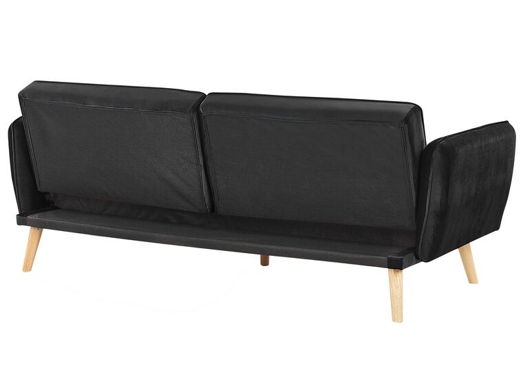 Velvet Sofa Bed Black BARDU Beliani.co.uk
