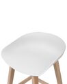 Conjunto de 2 sillas de bar blanco/madera clara MICCO_731970