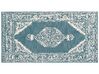 Tæppe 80 x 150 cm hvid/blå uld GEVAS_836871