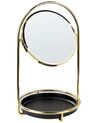 Espejo de maquillaje de metal/vidrio dorado/negro ø 15 cm INDRE_847727
