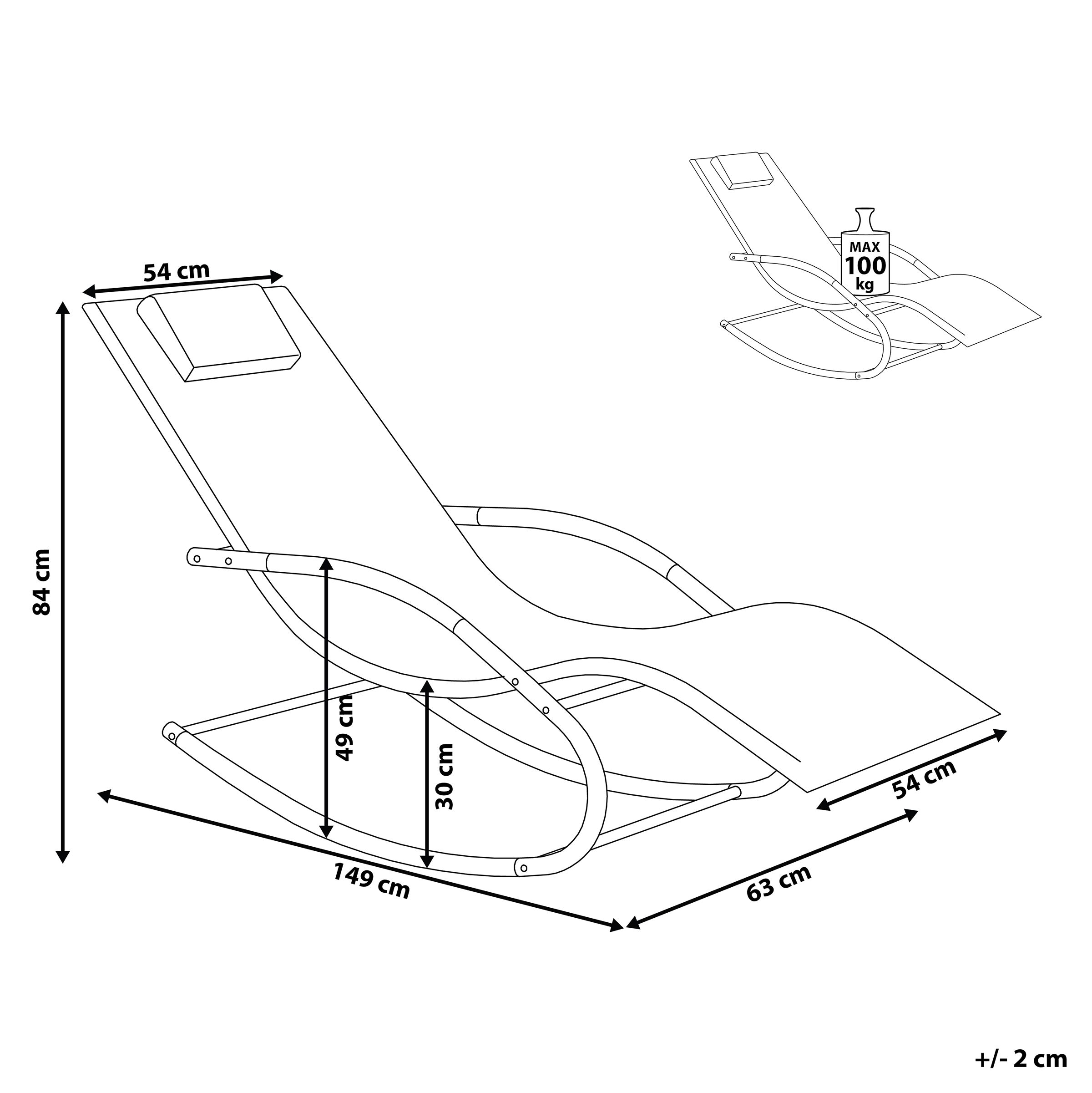 Leżak ogrodowy błękitny CARANO