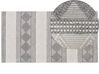 Teppich Wolle beige / grau 80 x 150 cm geometrisches Muster Kurzflor BOZOVA_830959