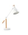 Lampe de bureau blanc en bois et en métal PECKOS_680477