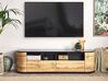 Mueble TV madera clara/negro 160 x 40 cm JEROME_843702