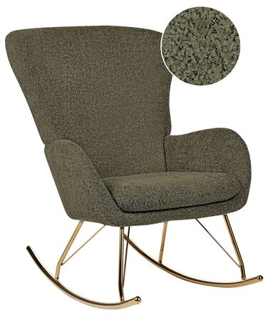 Boucle Rocking Chair Dark Green ANASET
