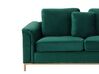 Left Hand Velvet Corner Sofa with Ottoman Emerald Green OSLO_744132