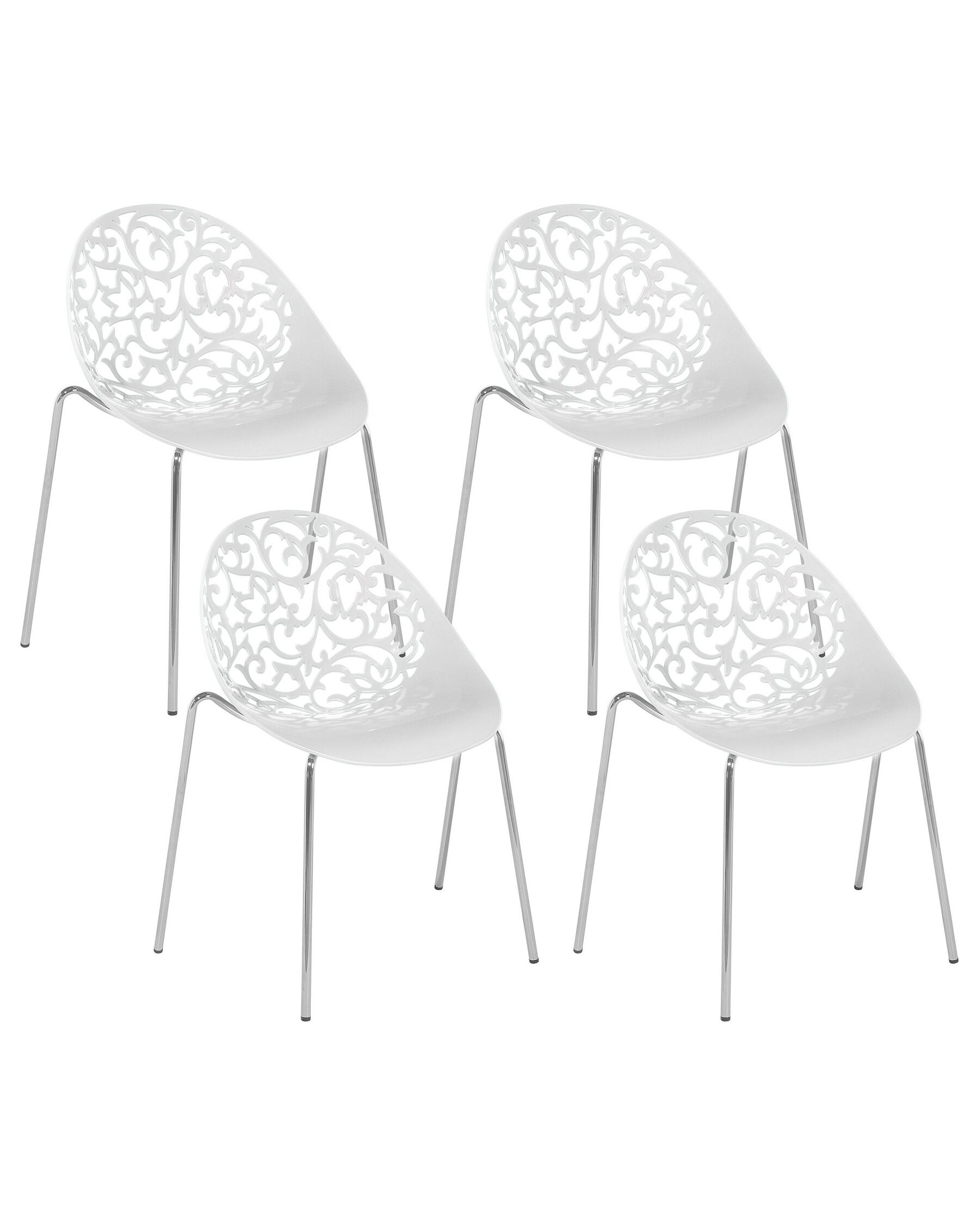 Set of 4 Dining Chairs White MUMFORD Beliani.co.uk