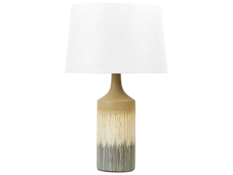 Bordlampe beige/grå keramik CALVAS_843211