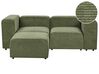 Sofa modułowa 2-osobowa sztruksowa z otomaną zielona FALSTERBO_916298