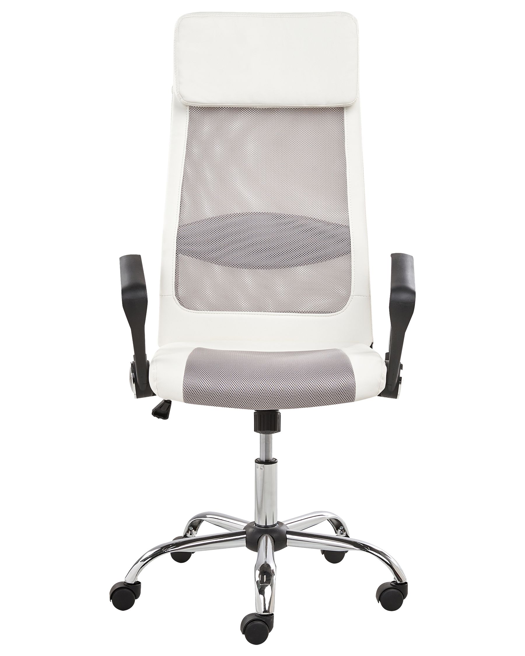 Faux Leather Office Chair White with Grey PIONEER Beliani.co.uk