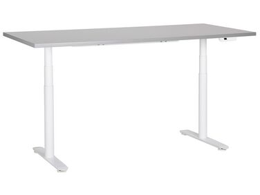 Schreibtisch grau / weiß 180 x 80 cm elektrisch höhenverstellbar DESTINAS
