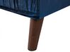 Canapé d'angle gauche en velours bleu GRENA_837279