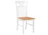 Zestaw do jadalni stół i 4 krzesła drewniany jasny z białym HOUSTON_700679