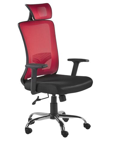 Bureaustoel verstelbaar rood/zwart NOBLE 