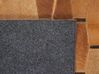 Kožený koberec patchworkový 140 x 200 cm hnědý DIGOR_780661