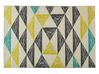 Tappeto a motivi triangolari grigio-giallo-verde menta 140 x 200 cm KALEN_796390