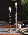 Set of 2 Metal Candlesticks Gold SALAMINA_787613