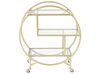 Metal Drinks Trolley with Glass Top Gold COLTON_821279