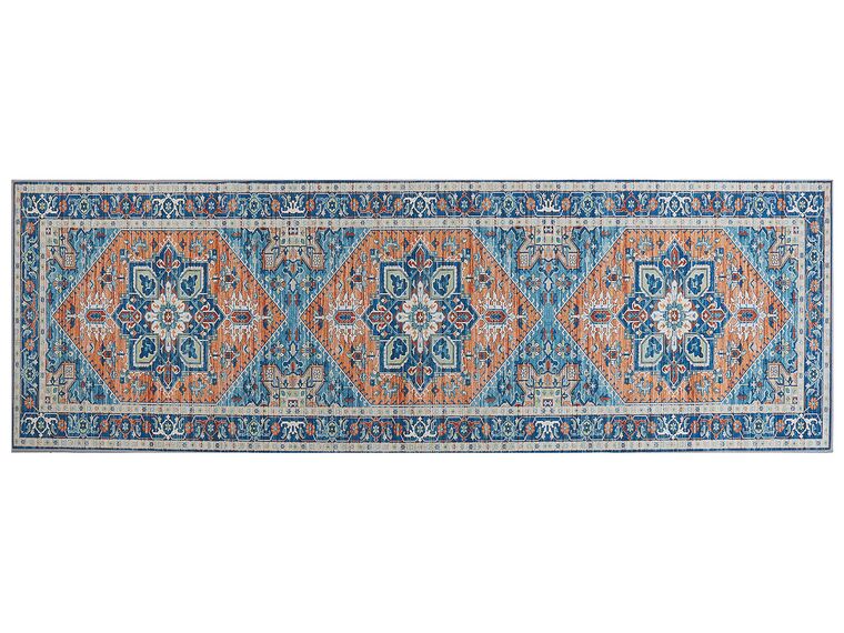 Koberec 80 x 240 cm modrý/oranžový RITAPURAM_831638