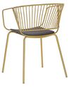 Set of 2 Metal Dining Chairs Gold RIGBY_775524