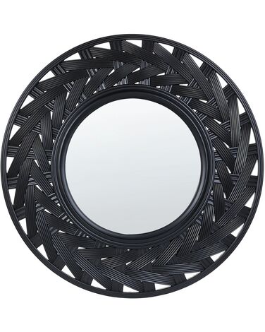 Okrúhle nástenné zrkadlo ø 60 cm čierne TIERGA