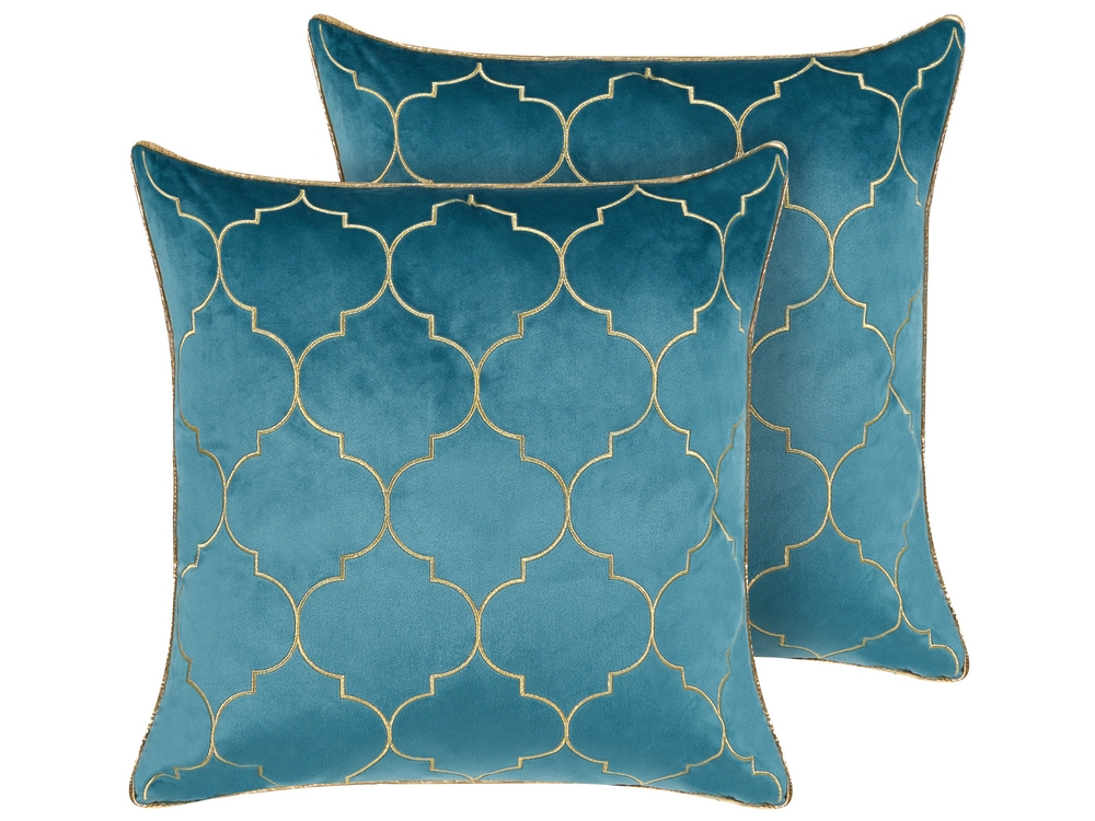 Grandi cuscini di cuscini per soggiorno a righe peluche velluto cuscini  coprenti per viaggi estivi, 2 confezioni, 24 x 24 pollici (60x60 cm), aqua  blue