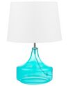 Fehér és kék üveg asztali lámpa 42 cm ERZEN_726690