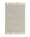 Teppich beige 50 x 80 cm Streifenmuster Kurzflor zweiseitig ALADAG_800774
