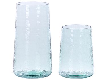 Komplet 2 wazonów dekoracyjnych szklany 25/17 cm przezroczysty KULCHE
