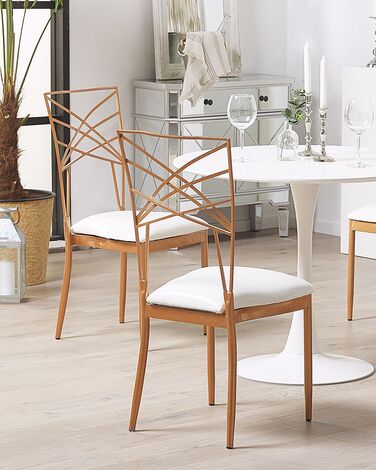 Set of 2 Dining Chairs Rose Gold GIRARD