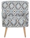 Fabric Armchair with Footstool Multicolour TUMBA_689953