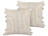Conjunto de 2 almofadas decorativas em algodão creme com padrão abstrato 45 x 45 cm PLEIONE_840294