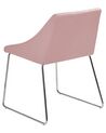 Conjunto de 2 sillas de comedor de terciopelo rosa/plateado ARCATA_808608
