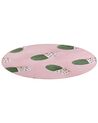 Kinderteppich rosa ⌀ 120 cm Kaktus-Muster Kurzflor ELDIVAN_867869